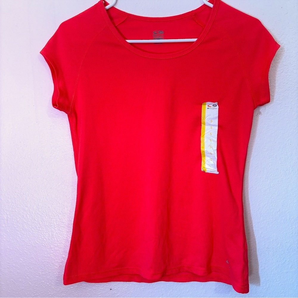 Champion Women's Neon Red / Hot Pink Short Sleeve Activewear Tee - Size S